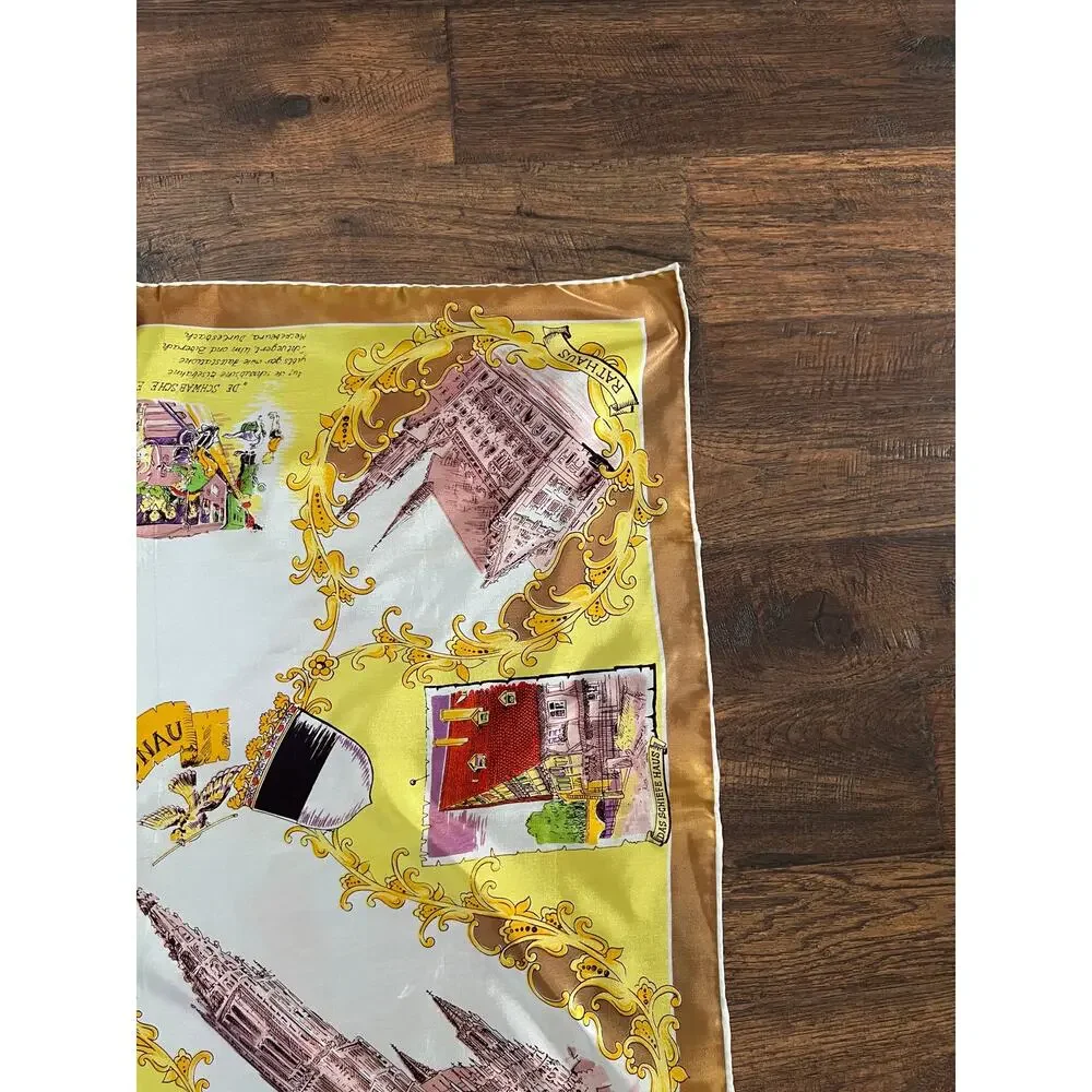 Vintage Dresser Accessory Souvenir Scarf - Ulm Germany Landmark Travel Square